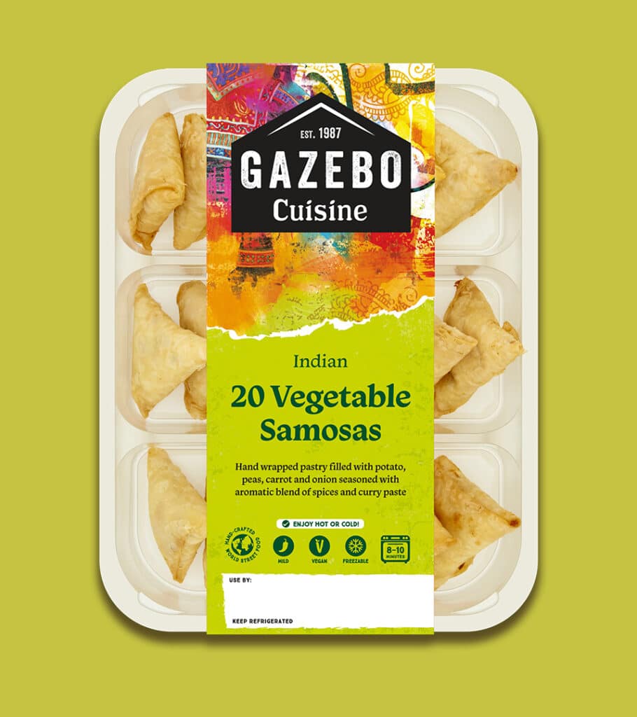 20 Piece Vegetable Samosas Party Food 500G Gazebo Cuisine